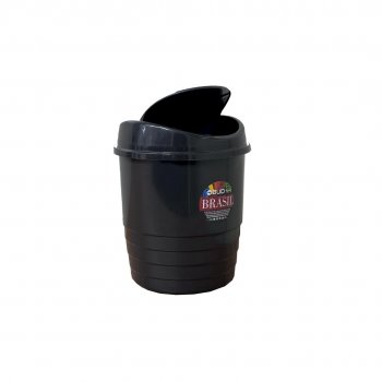 LIXEIRA REDONDA BASCULANTE PRETA - 4L