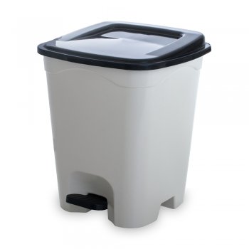 LIXEIRA BRANCA C/ PEDAL QUADRADA - 13L