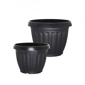 VASO GREGO REDONDO MG PRETO - 4,8L/9L - 2PÇS