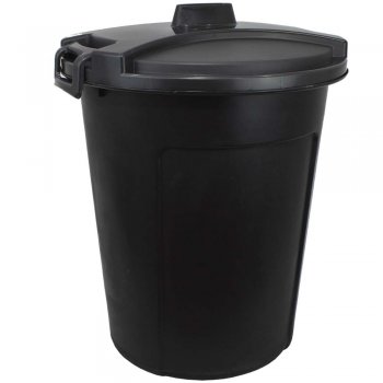 CESTO MULTIÚSO 60L PRETO C/TAMPA E TRAVA