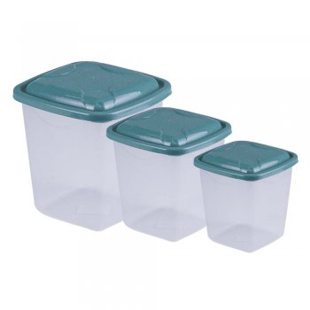 ORGANIZADORES DE MANTIMENTOS QUADRADOS - 700ML/1,3L/3L (3 PÇS)