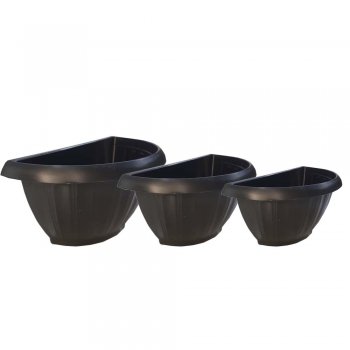 VASO GREGO DE PAREDE PMG PRETO - 820ML/1,6L/2,8L - 3PÇS