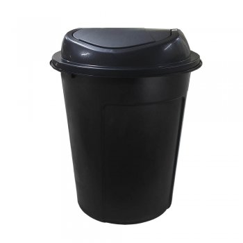 CESTO MULTIUSO PRETO C/TAMPA BASCULANTE - 60L