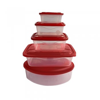 CJ.ORGANIZADOR OVAL 6L + CAIXA RET 3,3L C/1 PMG RET 300ML/700 ML/1,4L - 5PÇS