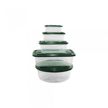 CONJ.5 PÇS: DOUBLE WALL RED. 4 L + CX.RETANGULAR 3,3L + 1 PMG RETANGULAR 300/700/1,390ML